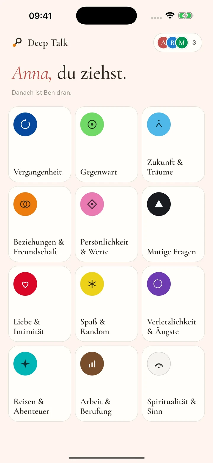Deep Talk: Themenauswahl
